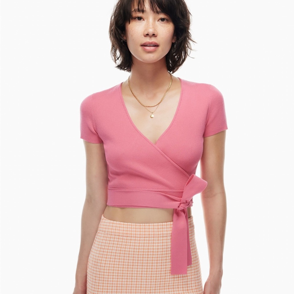 Wilfred All Tied Up Pink Wrap Top